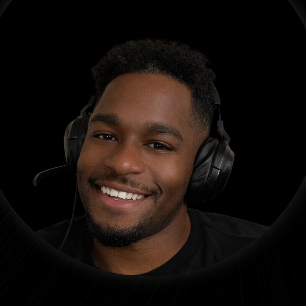 Portrait of Sheldon G wearing headphones